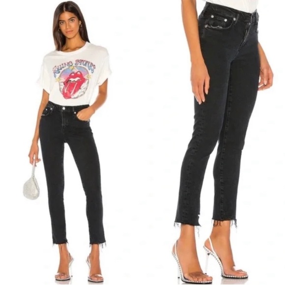 AGOLDE NWT Toni Slim Straight Jeans in Feral New Black 23 - Picture 3 of 9